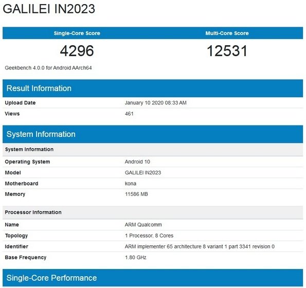 oneplus 8 pro on geekbench