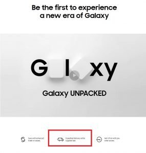 samsung galaxy delivery date