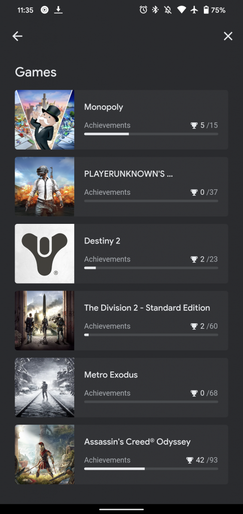 Google Stadia Achievements