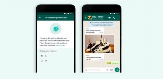 Whatsapp disappearing message